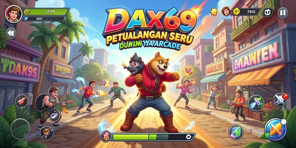 Screenshot DAX69 menampilkan gameplay seru dan penuh warna di dunia Arcade.