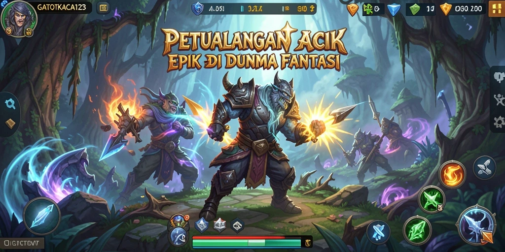 Gameplay GATOTKACA123 penuh aksi dan strategi yang menegangkan.