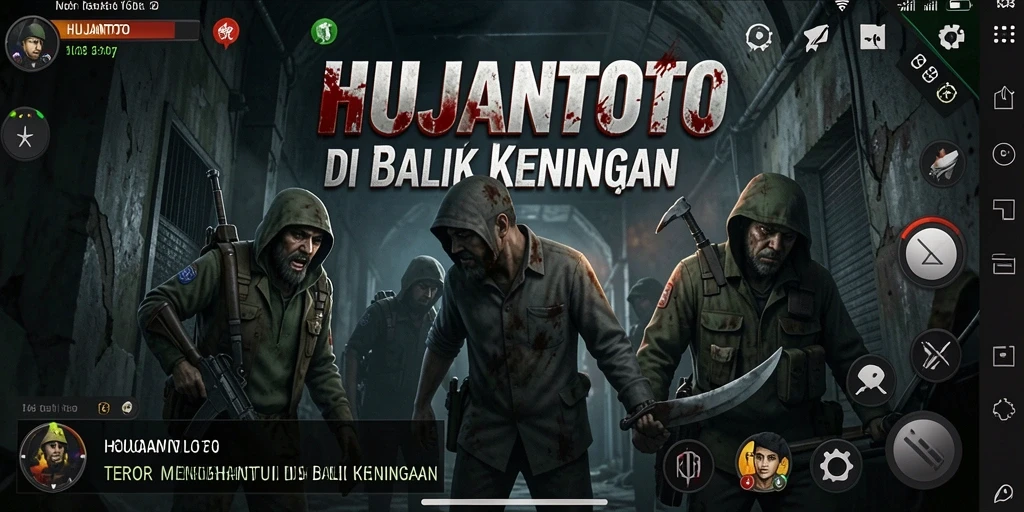 Tangkapan layar menampilkan suasana mencekam dari HUJANTOTO.