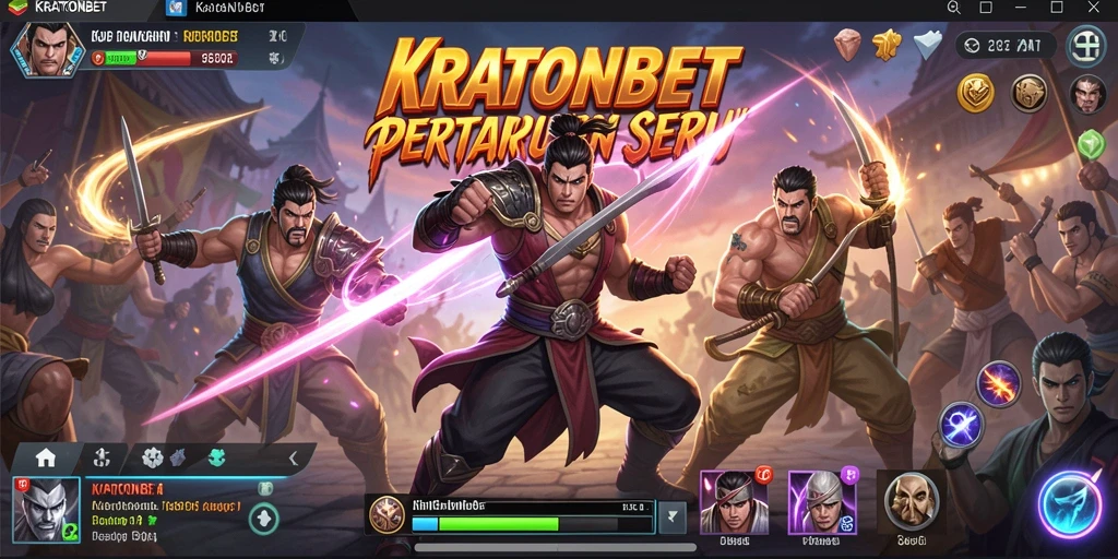 Screenshot KRATONBET menampilkan aksi pertarungan yang intens.
