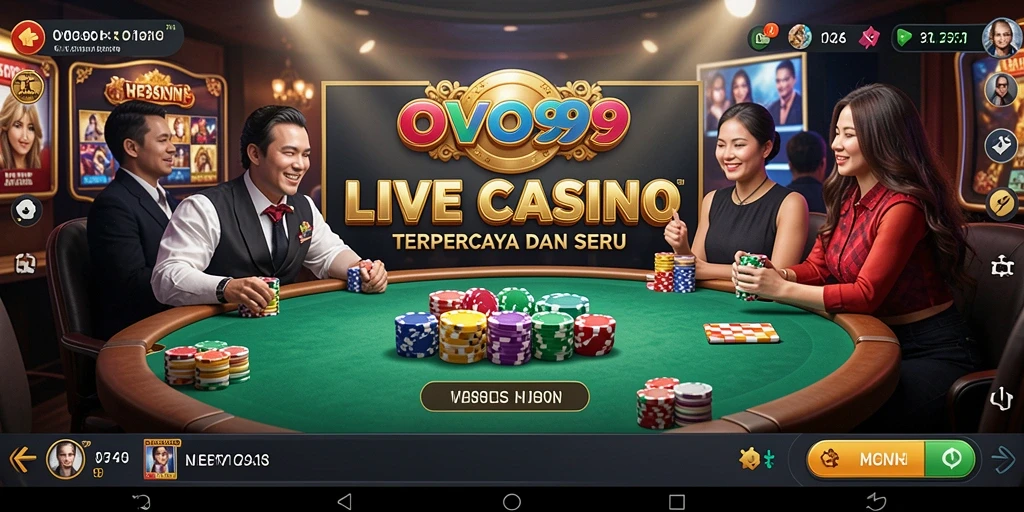 Tampilan gameplay Live Casino OVO99 yang mendebarkan dan interaktif.