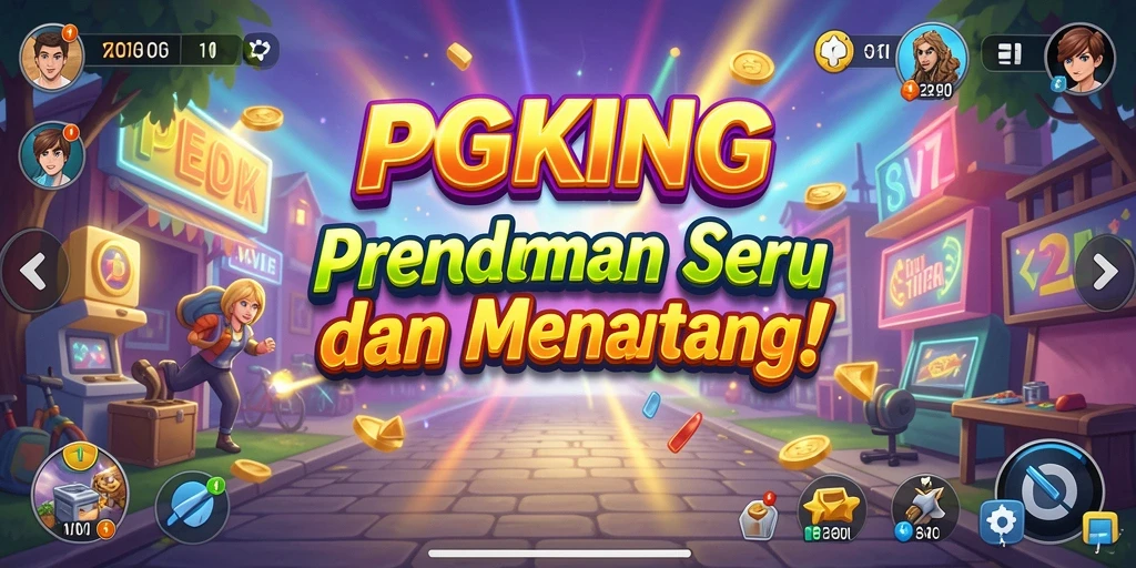 Screenshot utama PGKING menampilkan momen seru dalam gameplay Arcade.
