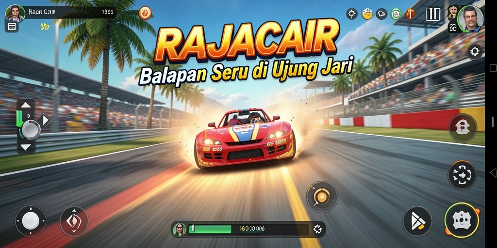 Tampilan seru gameplay balapan di RAJACAIR.