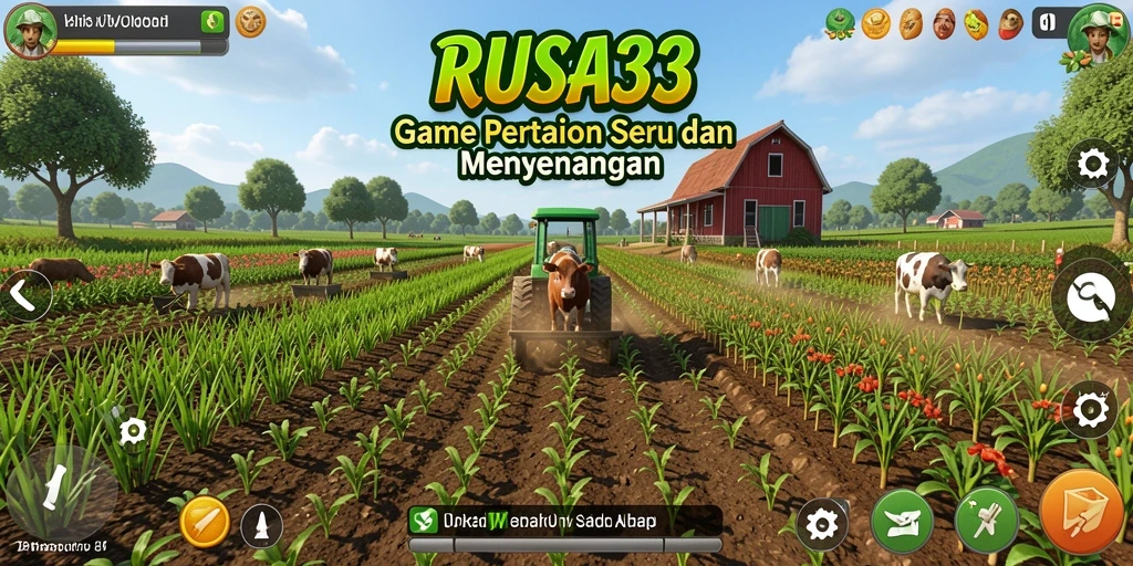 Tampilan menarik dari gameplay RUSA33 yang menampilkan aktivitas bertani.