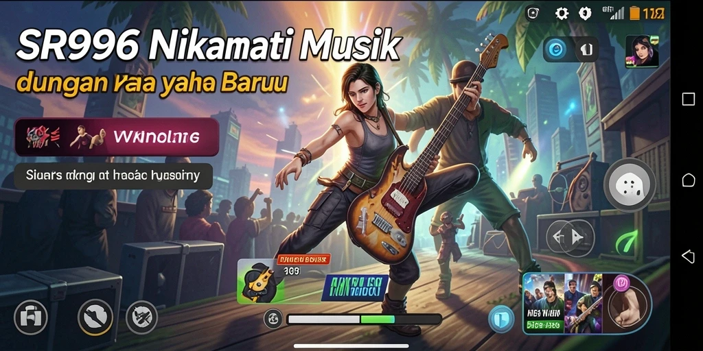 Tampilan gameplay SR996 menampilkan interaksi seru dengan musik.