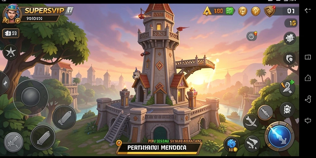 Tangkapan layar gameplay Tower Defense yang mendebarkan.
