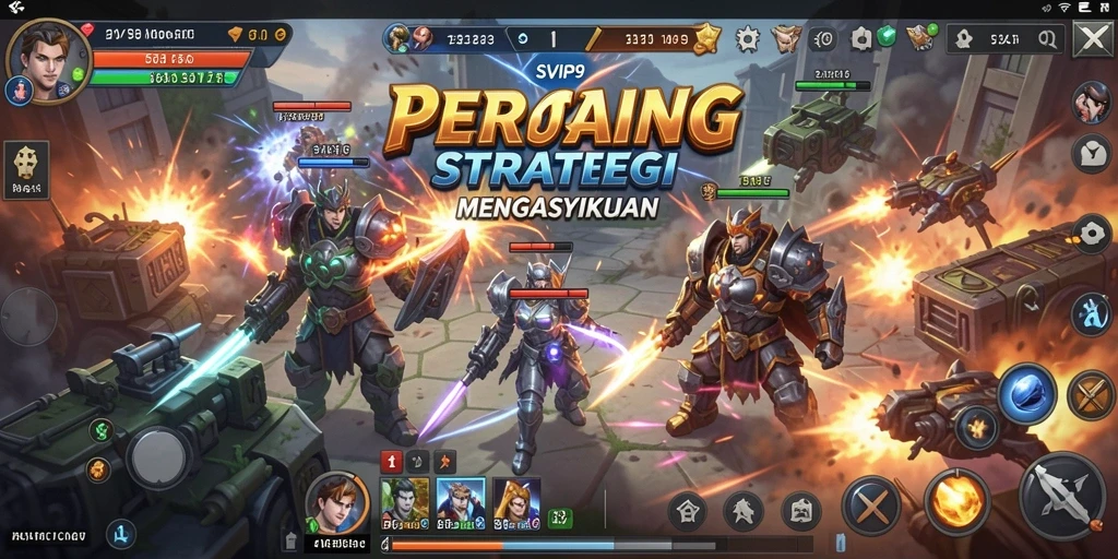 Tangkapan layar dari gameplay SVIP9 yang menampilkan pertempuran strategis yang intens.