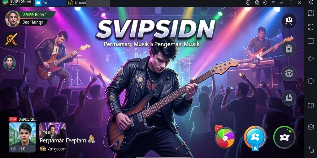 Tampilan gameplay SVIPSIDN dengan musik yang seru.